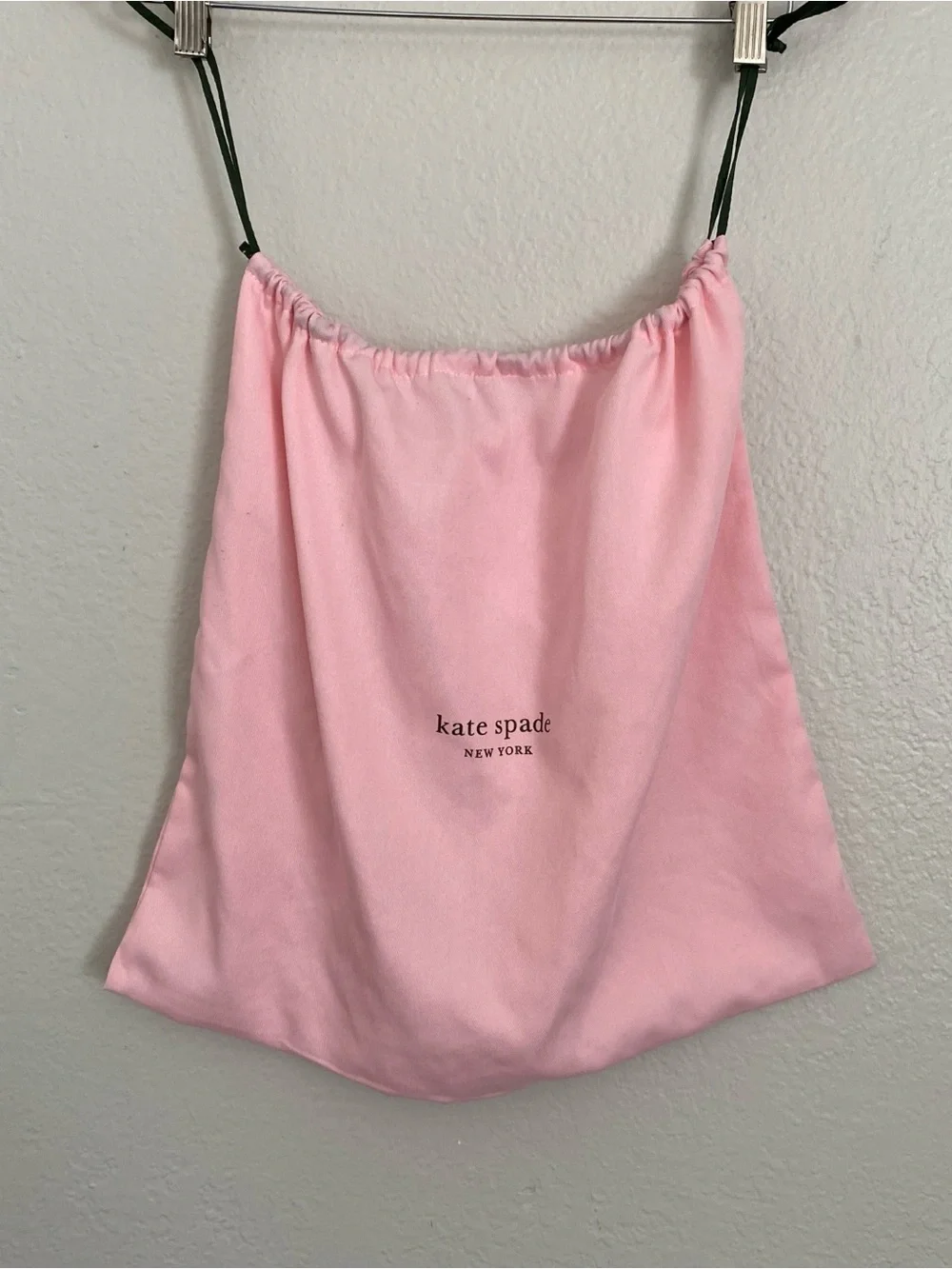 Kate Spade Dust Bag Pink Green Letters Drawstring 19”X 17” Handbags Shoes Travel